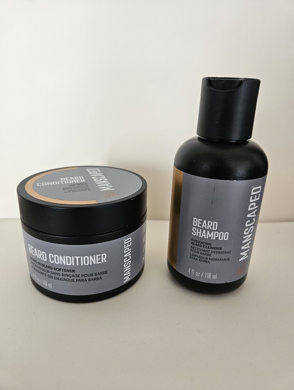 Manscaped Beard Shampoo and Conditioner Set - Black and Gray